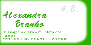 alexandra branko business card